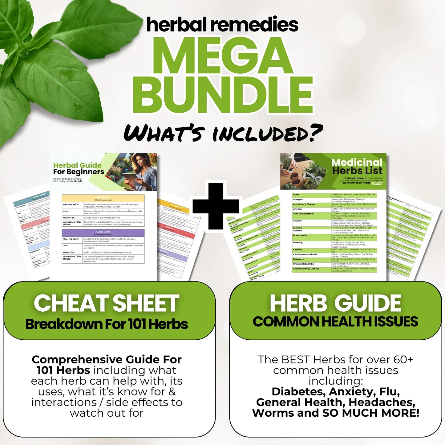 Herbal Remedies Cheat Sheet Mega Bundle